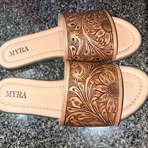 Myra sandals. Size 7 but fit more like a 6.5